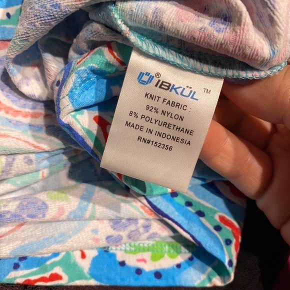 IBKUL Paisley Sarah Seafoam Blue Sleeveless Performance Dress Golf Swim Beach S - Picture 9 of 10